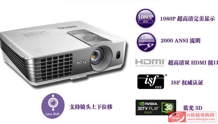 Benq/ W1070 1080PÈrôӽB {3DͶӰCurcu